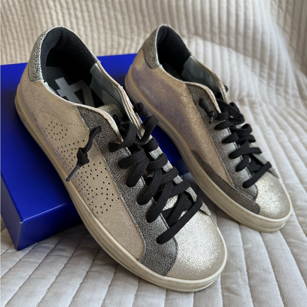 P448 Panama John Glitter Low Top Leather Sneakers Size 41